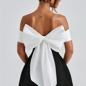 Kylie’s Label Black and White Off-Shoulder Dress